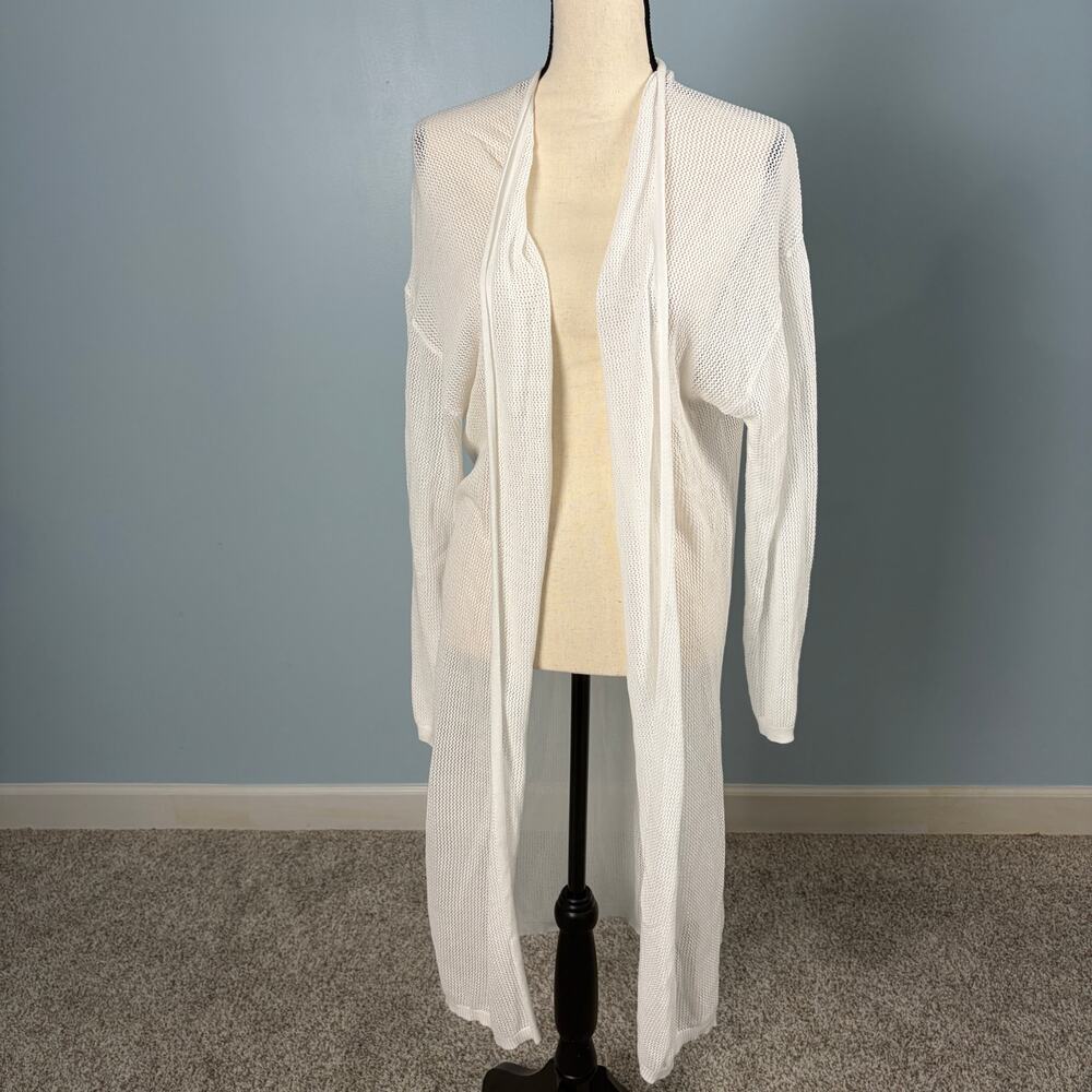 New Lane Bryant White Open cardigan duster light layer sz 18/20 coastal office